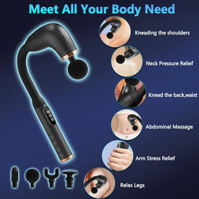 Upgraded extended handle back massager