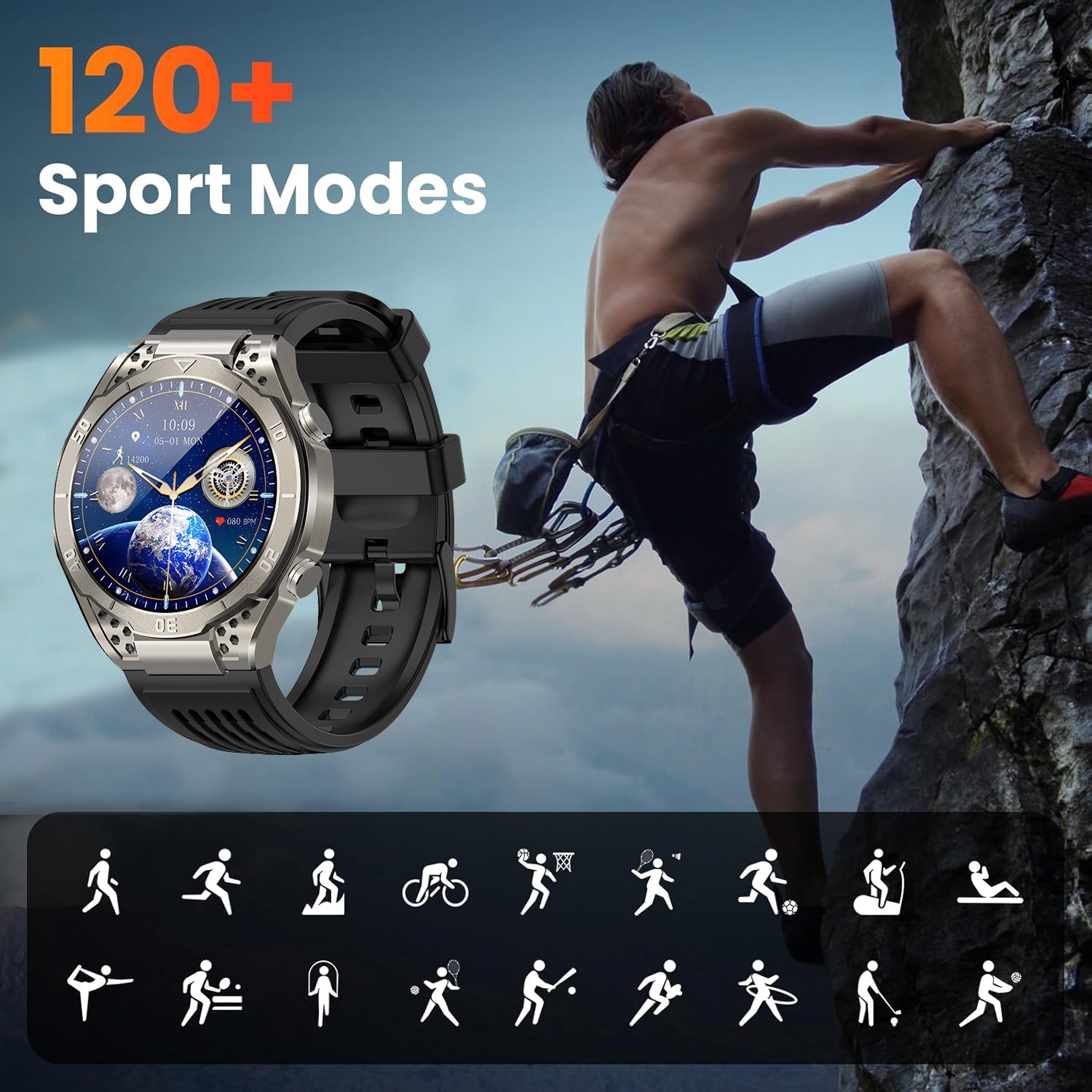 JA01 smart watch Bluetooth call ECG + blood sugar monitoring sports watch
